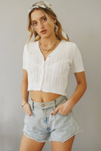 Load image into Gallery viewer, Sofia Button Front Knit Top // White