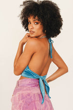Load image into Gallery viewer, 90's Refresh Velvet Halter Top // Blue