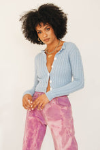 Load image into Gallery viewer, New Mantra Button Front Knit Top // Sky
