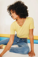 Load image into Gallery viewer, Always On Time Ribbed Knit Top // Yellow
