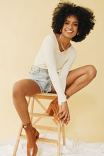 Load image into Gallery viewer, Me & You Ribbed Knit Top // Cream