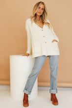 Load image into Gallery viewer, Ebony Button Front Knit Top // Cream