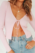 Load image into Gallery viewer, VG Undercover Tie Front Knit Top // Pink