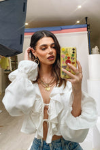 Load image into Gallery viewer, VG Feels Like A Holiday Frill Top // White