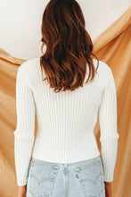Load image into Gallery viewer, Parisian Chic Ribbed Knit Top // White