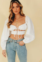 Load image into Gallery viewer, VG French Twist Linen Top // White