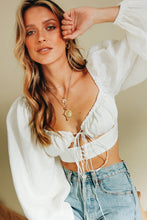 Load image into Gallery viewer, VG French Twist Linen Top // White