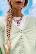 Load image into Gallery viewer, Let It Go Button Front Knit Top // Sage