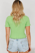 Load image into Gallery viewer, Kit Button Front Knit Top // Lime