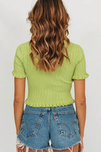 Load image into Gallery viewer, Fashion Fix Button Front Knit Top // Lime