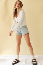 Load image into Gallery viewer, Sunset Cocktails Button Front Knit Top // White