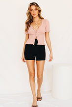 Load image into Gallery viewer, Kit Button Front Knit Top // Blush