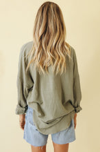 Load image into Gallery viewer, Market To Market Button Front Linen Shirt // Sage