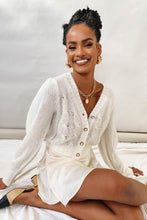 Load image into Gallery viewer, VG Lover Button Front Knit Top // Cream