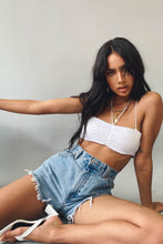 Load image into Gallery viewer, Bella & Hailey Lace Tie Back Crop // White