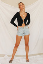 Load image into Gallery viewer, Parisian Chic Ribbed Knit Top // Black