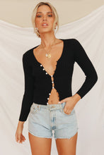 Load image into Gallery viewer, Parisian Chic Ribbed Knit Top // Black