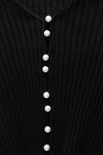 Load image into Gallery viewer, Parisian Chic Ribbed Knit Top // Black