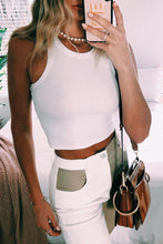 Load image into Gallery viewer, Golden Line Ribbed Top // White