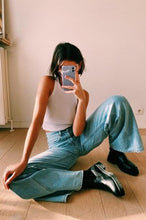 Load image into Gallery viewer, Golden Line Ribbed Top // White