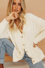 Load image into Gallery viewer, Ebony Button Front Knit Top // Cream
