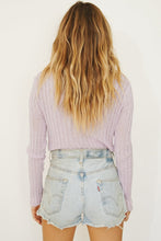 Load image into Gallery viewer, Short Story Button Front Knit Top // Lilac

