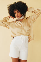 Load image into Gallery viewer, Borderline Ribbed Knit Shorts // White
