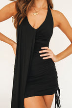 Load image into Gallery viewer, VG Backstage Halter Mini Dress // Black
