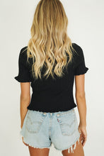 Load image into Gallery viewer, Fashion Fix Button Front Knit Top // Black

