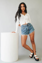 Load image into Gallery viewer, Into The City Button Front Knit Top // White
