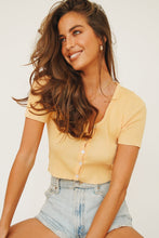 Load image into Gallery viewer, In Motion Button Front Knit Top // Apricot
