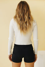 Load image into Gallery viewer, Top Down Button Front Knit Top // White
