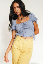 Load image into Gallery viewer, Unwritten Rules Tie Front Top // Lake
