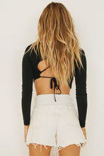 Load image into Gallery viewer, Sicily Sunsets Tie Back Top // Black
