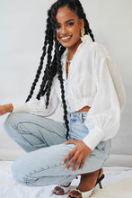 Load image into Gallery viewer, VG Summer Nights Button Front Top // White
