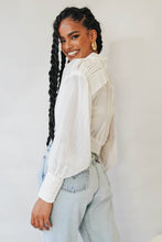 Load image into Gallery viewer, VG Summer Nights Button Front Top // White
