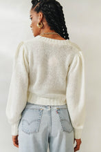 Load image into Gallery viewer, VG Lover Button Front Knit Top // Cream
