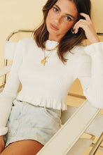 Load image into Gallery viewer, Montana Frill Knit Top // White
