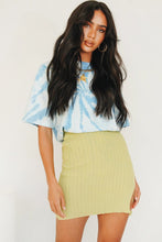 Load image into Gallery viewer, Coastline Dreaming Knit Mini Skirt // Lime

