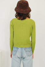 Load image into Gallery viewer, Ride Along Button Front Knit Cardigan // Lime
