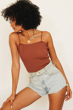 Load image into Gallery viewer, Texas Sun Ribbed Knit Cami // Chocolate
