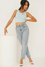 Load image into Gallery viewer, Talk To You Ribbed Top // Sky
