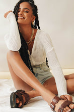 Load image into Gallery viewer, Of The Essence Button Front Knit Top // White
