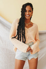 Load image into Gallery viewer, Just A Feeling Button Front Knit Top // Apricot
