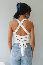 Load image into Gallery viewer, Everybody Dance Tie Back Knit Top // White
