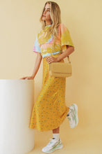 Load image into Gallery viewer, Summer Tones Bias Cut Midi Skirt // Yellow
