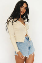 Load image into Gallery viewer, Along The Way Button Front Knit Top // Natural
