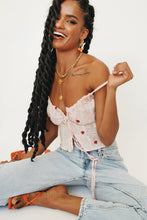 Load image into Gallery viewer, VG Midsummer Tie Front Anglaise Top // Pink
