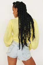 Load image into Gallery viewer, VG Lover Button Front Knit Top // Lemon
