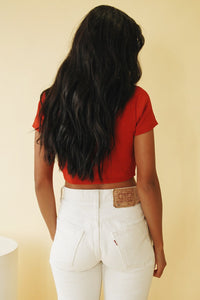 90's Femme Knit Top // Red